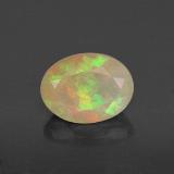 8x6 Opal 0.8ct Oval Facet in Multicolor Yellowish Green
