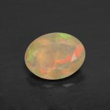 0.7 carat Multicolor Yellowish Green Oval Facet Opal 8mm x 6
