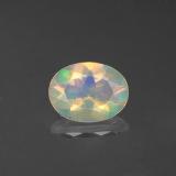 0.8 carat Multicolor Oval Facet Opal 8.5x6mm