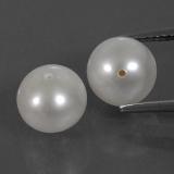 7 carat Silver White Half-Drilled Sphere Pearl 8.5 mm