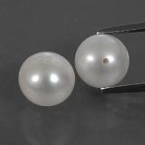 7 carat Silver White Half-Drilled Sphere Pearl 8.5mm
