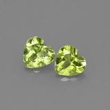 5x5mm Peridot 0.9ct Heart Facet in Lively Green
