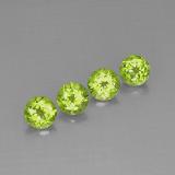 6mm Peridot 4ct Round Facet in Lively Green