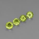 4 carat Lively Green Round Facet Peridot 6 mm
