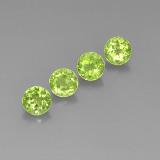 6 mm Round Facet Peridot 4ct