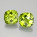8.5x8.5mm Peridot 6ct Cushion Checkerboard in Lively Green