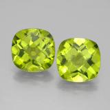 9mmx8.5mm Peridot 5ct Cushion Checkerboard in Lively Green