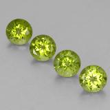 4 carat Lively Green Round Facet Peridot 6 mm