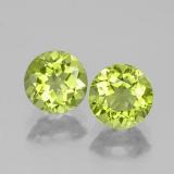 2 carat Lively Green Round Facet Peridot 6 mm