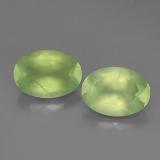 14mm x 10mm Oval Facet Prehnite 11ct