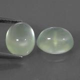 5 carat Green Oval Cabochon Prehnite 9x7.5mm