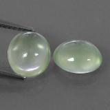 8.5mm x 7.5 Prehnite 4ct Oval Cabochon in Green