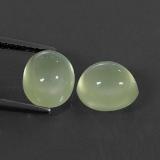 8.5x7.5mm Prehnite 5ct Oval Cabochon in Green