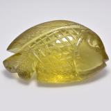 46x28mm Quartz 117ct Carved Fish in Lemon