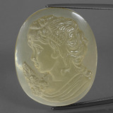 46 ct Transparent/Translucent Carved Cameo Quartz 31mm x 25.5mm