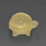 Click for Details 18.5mm x 14.5mm Quartz 18ct Carved Turtle in Lemon