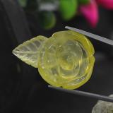 41 carat Lemon Carved Rose Quartz 32mm x 23mm