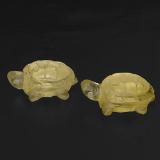 17mm x 12 Quartz 17ct Carved Turtle in Lemon