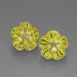 14mmx14mm Quartz 23ct Flower Cut in Lemon