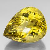 92 carat Lemon Pear Checkerboard Quartz 33.5mm x 27