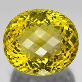 46x40.5mm Quartz 348ct Oval Checkerboard in Lemon