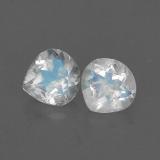 0.8 carat Blue White Pear Facet Rainbow Moonstone 5x5