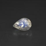 0.8 carat Blue White Pear Facet Rainbow Moonstone 7.5mm x 5