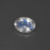 1 carat Blue White Oval Facet Rainbow Moonstone 8mm x 6mm