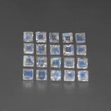 4 ct Transparent/Translucent Square Facet Rainbow Moonstone 3x3