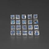 3 ct Transparent/Translucent Square Facet Rainbow Moonstone 3mm x 3mm