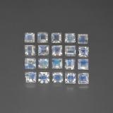 3 carat Blue White Square Facet Rainbow Moonstone 3x3mm