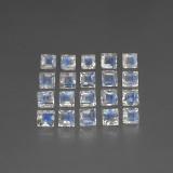 3 ct Transparent/Translucent Square Facet Rainbow Moonstone 3x3
