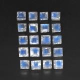 3x3mm Square Facet Rainbow Moonstone 4ct