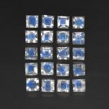 3mmx3mm Square Facet Rainbow Moonstone 4ct