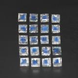 4 carat Blue White Square Facet Rainbow Moonstone 3mmx3mm