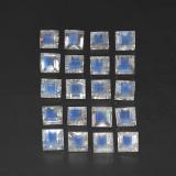3mmx3mm Square Facet Rainbow Moonstone 4ct