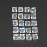 3 ct Transparent Square Facet Rainbow Moonstone 3x3mm