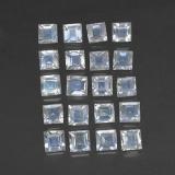 3 ct Transparent Square Facet Rainbow Moonstone 3mmx3mm
