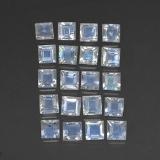 3 ct Transparent Square Facet Rainbow Moonstone 3mm x 3