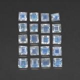 3mm x 3mm Rainbow Moonstone 2.5ct Square Facet in Blue White