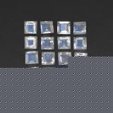 2.5 ct Transparent Square Facet Rainbow Moonstone 3mm x 3