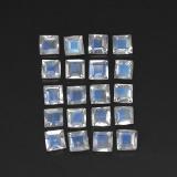 3mm x 3mm Rainbow Moonstone 2ct Square Facet in Blue White