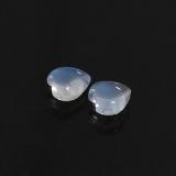 0.8 ct Transparent Heart Cabochon Rainbow Moonstone 5mm x 5