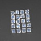 3mmx3mm Rainbow Moonstone 3ct Square Facet in Blue White