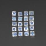 3 ct Transparent Square Facet Rainbow Moonstone 3x3mm