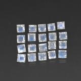 4 ct Transparent Square Facet Rainbow Moonstone 3mm x 3