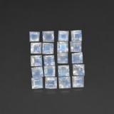 3mm x 3mm Rainbow Moonstone 3ct Square Facet in Blue White