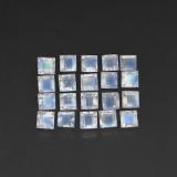 3mm x 3mm Square Facet Rainbow Moonstone 4ct