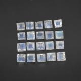 3 ct Transparent Square Facet Rainbow Moonstone 3x3