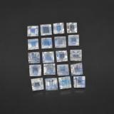 3x3 Rainbow Moonstone 3ct Square Facet in Blue White